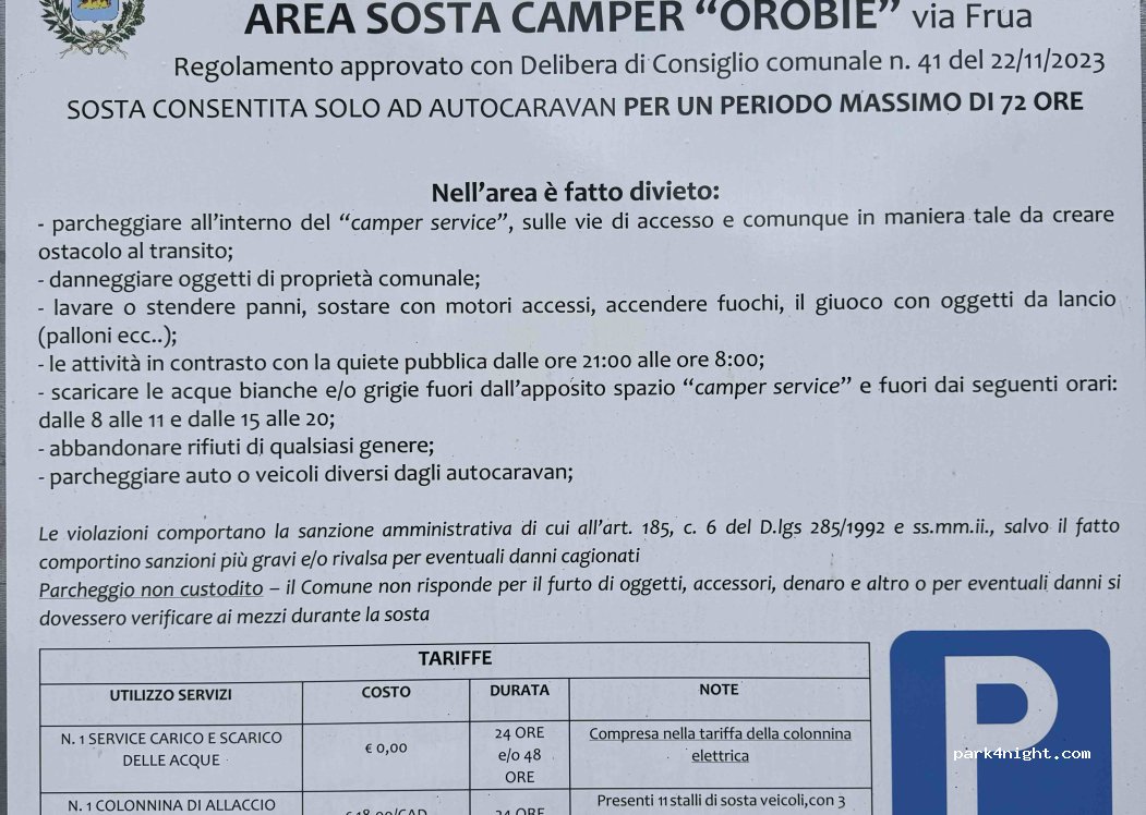 Area Sosta Camper Orobie — foto 4