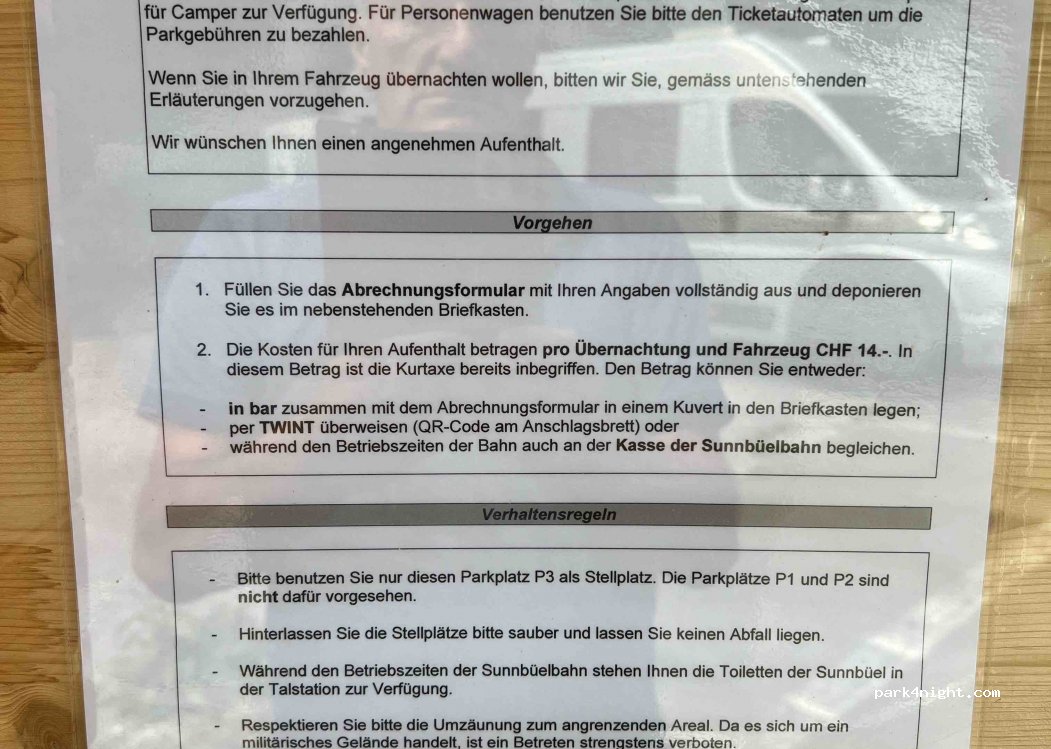 Wohnmobilstellplatz Sunnbüel Talstation P3 — foto